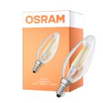 Osram LED Superstar Classic E14 Candela Filamento Chiara 2.2W 300lm - 927 Bianco Molto Caldo | Dimmerabile -  Sostitutiva 25W