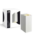 D'Lite Luce Da Parete Vrebos Long  Aluminium Bianca Nero Up & Down | IP56 - Adatto Per 2x GU10