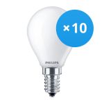 Confezione Multipack 10x Philips Corepro LED Lustre E14 Sferica Ghiaccio 2.2W 250lm - 827 Bianco Molto Caldo | Sostitutiva 25W