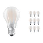 Confezione Multipack 10x Osram CLASSIC LED E27 Pera Filamento Ghiaccio 4.8W 470lm - 827 Bianco Molto Caldo | Dimmerabile - Sostitutiva 40W