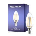 Noxion Lucent LED E14 Candela Filamento Chiara 2.5W 250lm - 827 Bianco Molto Caldo | Sostitutiva 25W
