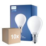 Confezione Multipack 10x Philips Master Value LED Lustre E14 Sferica Ghiaccio 3.4W 470lm - 927 Bianco Molto Caldo | Miglior Resa Cromatica - Dimmerabile - Sostitutiva 40W