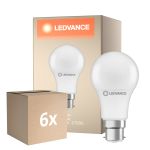 Confezione Multipack 6x Ledvance Performance LED Bulbo B22d Pera Ghiaccio 8.5W 806lm - 827 Bianco Molto Caldo|Sostitutiva 60W