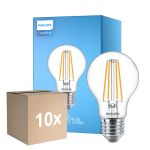 Confezione Multipack 10x Philips Corepro LED Bulbo E27 Pera Chiara 8.5W 1055lm - 827 Bianco Molto Caldo | Sostitutiva 75W