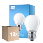 Confezione Multipack 10x Philips Corepro LED Lustre E27 Sferica Ghiaccio 6.5W 806lm - 827 Bianco Molto Caldo | Sostitutiva 60W