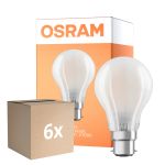 Confezione Multipack 6x Osram Retrofit Classic LED B22d Pera Ghiaccio 11W 1521lm - 827 Bianco Molto Caldo | Dimmerabile -  Sostitutiva 100W