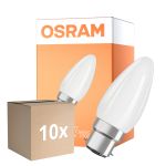 Confezione Multipack 10x Osram Parathom Classic LED B22d Candela Filamento Ghiaccio 4.8W 470lm - 827 Bianco Molto Caldo | Dimmerabile - Sostitutiva 40W
