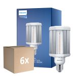Confezione Multipack 6x Philips TrueForce LED E27 HPL Chiara 42W 6000lm 360D - 840 Bianco Freddo | Sostitutiva 125W