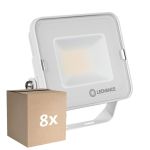 Confezione Multipack 8x Ledvance Proiettore LED Compact Bianca 20W 2000lm 100D - 840 Bianco Freddo | IP65 - Simmetrico 