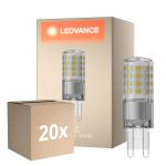 Confezione Multipack 20x Ledvance Performance LED Capsula Chiara G9 4.4W 600lm - 827 Bianco Molto Caldo | Dimmerabile - Sostitutiva 48W
