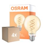 Confezione Multipack 4x Osram Vintage 1906 LED E27 Globe Filamento Twist Oro 8W 806lm - 922 Bianco Molto Caldo | Miglior Resa Cromatica - Dimmerabile - Sostitutiva 60W