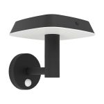 Eglo Luce Da Parete Dreoli Solar Nero 8W 970lm - 830 Luce Calda -  | IP65 - Sensore Di Movimento