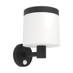 Eglo Luce Da Parete Pantete Solar Nero 7W 790lm - 830 Luce Calda -  | IP65 - Sensore Di Movimento