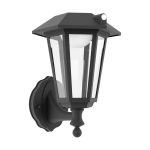 Eglo Luce Da Parete Prietta Nero 6W 800lm - 827 Bianco Molto Caldo | IP44 - Sensore Di Movimento