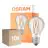 Confezione Multipack 10x Osram Led Star Classic LED E27 Pera Filamento Chiara 4.9W 470lm - 827 Bianco Molto Caldo | Sensore Di Luce