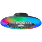 Brilliant Salerno Ventilatore Da Soffitto Plastica Metallo Nero 36W 4700lm - 830-865 CCT+RGB | 485mm - Telecomando Dimmerabile