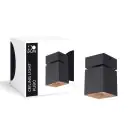 D'Lite Luce da soffitto Kubo Aluminium Nero Inclinabile e Ruotabile | IP20 - Adatto per 1x GU10