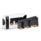 D'Lite Luce da soffitto Kubo Aluminium Nero Inclinabile e Ruotabile | IP20 - Adatto per 3x GU10