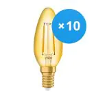 Confezione Multipack 10x Osram Vintage 1906 LED E14 Candela Oro 1.5W 120lm - 824 Bianco Molto Caldo | Sostitutiva 15W