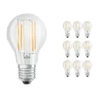 Confezione Multipack 10x Osram CLASSIC LED E27 Pera Filamento Chiara 7.5W 1055lm - 827 Bianco Molto Caldo | Dimmerabile - Sostitutiva 75W