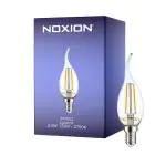 Noxion Lucent LED E14 Punta attorcigliata Candela Filamento Chiara 2.5W 250lm - 827 Bianco Molto Caldo | Sostitutiva 25W