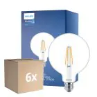 Confezione Multipack 6x Philips MASTER Value LED Globe E27 120mm Filamento Chiara 5.9W 806lm - 927 Bianco Molto Caldo | Miglior Resa Cromatica - Sostitutiva 60W