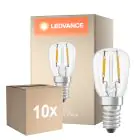 Confezione Multipack 10x Ledvance Speciale LED E14 T26 Filamento Chiara 1.3W 110lm - 827 Bianco Molto Caldo | Sostitutiva 12W
