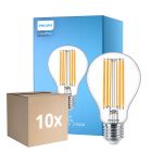 Confezione Multipack 10x Philips Corepro LED Bulbo E27 Pera Chiara 13W 2000lm - 827 Bianco Molto Caldo | Sostitutiva 120W