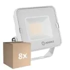 Confezione Multipack 8x Ledvance Proiettore LED Compact Bianca 20W 2000lm 100D - 840 Bianco Freddo | IP65 - Simmetrico 