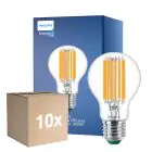 Confezione Multipack 10x Philips MASTER LED Bulbo Ultra Efficient E27 Pera Chiara 7.3W 1535lm - 830 Luce Calda -  | Sostitutiva 100W