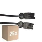 Confezione Multipack 25x Noxion GST - Compatibile Cavo di prolunga Nero - Maschio + Femmina - 3m - 3 pole 1,5mm2