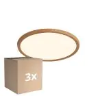 Confezione Multipack 3x Nordlux LED Luce da soffitto Oja 29 Legna 18W 1600lm - 827 Bianco Molto Caldo | A 3 Livelli Dimmerabile 
