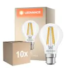 Confezione Multipack 10x Ledvance Classic LED B22 Pera Filamento Chiara 5.9W 806lm - 827 Bianco Molto Caldo | Dimmerabile - Sostitutiva 60W