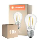 Confezione Multipack 10x Ledvance Classic LED E27 Pera Filamento Chiara 1W 136lm - 827 Bianco Molto Caldo | Sostitutiva 15W